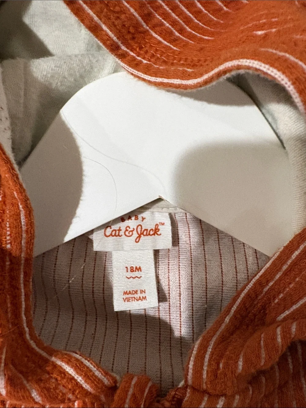 Cat & Jack Rust-Striped Hooded Zip One-Piece